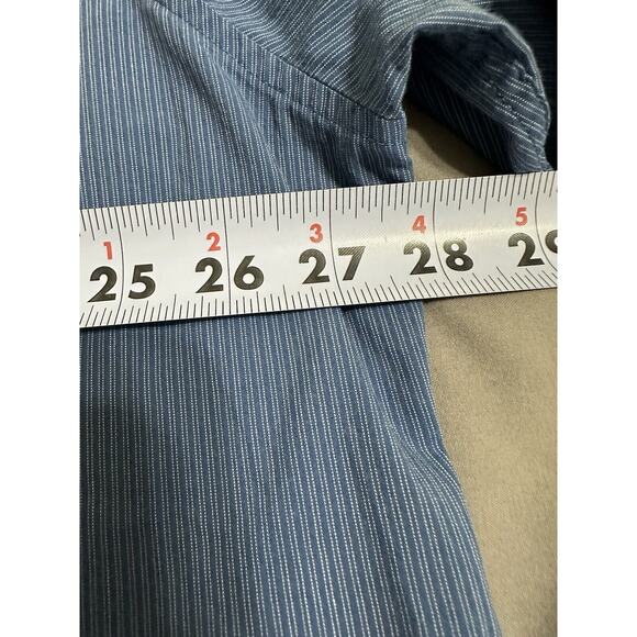 Dockers Men’s Button Down Shirt size XXL Blue Striped Long Sleeve Casual Dressy - Picture 6 of 11